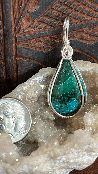 Chrysocolla and Malachite Pendant