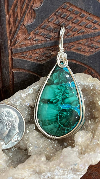 Chrysocolla and Malachite Pendant