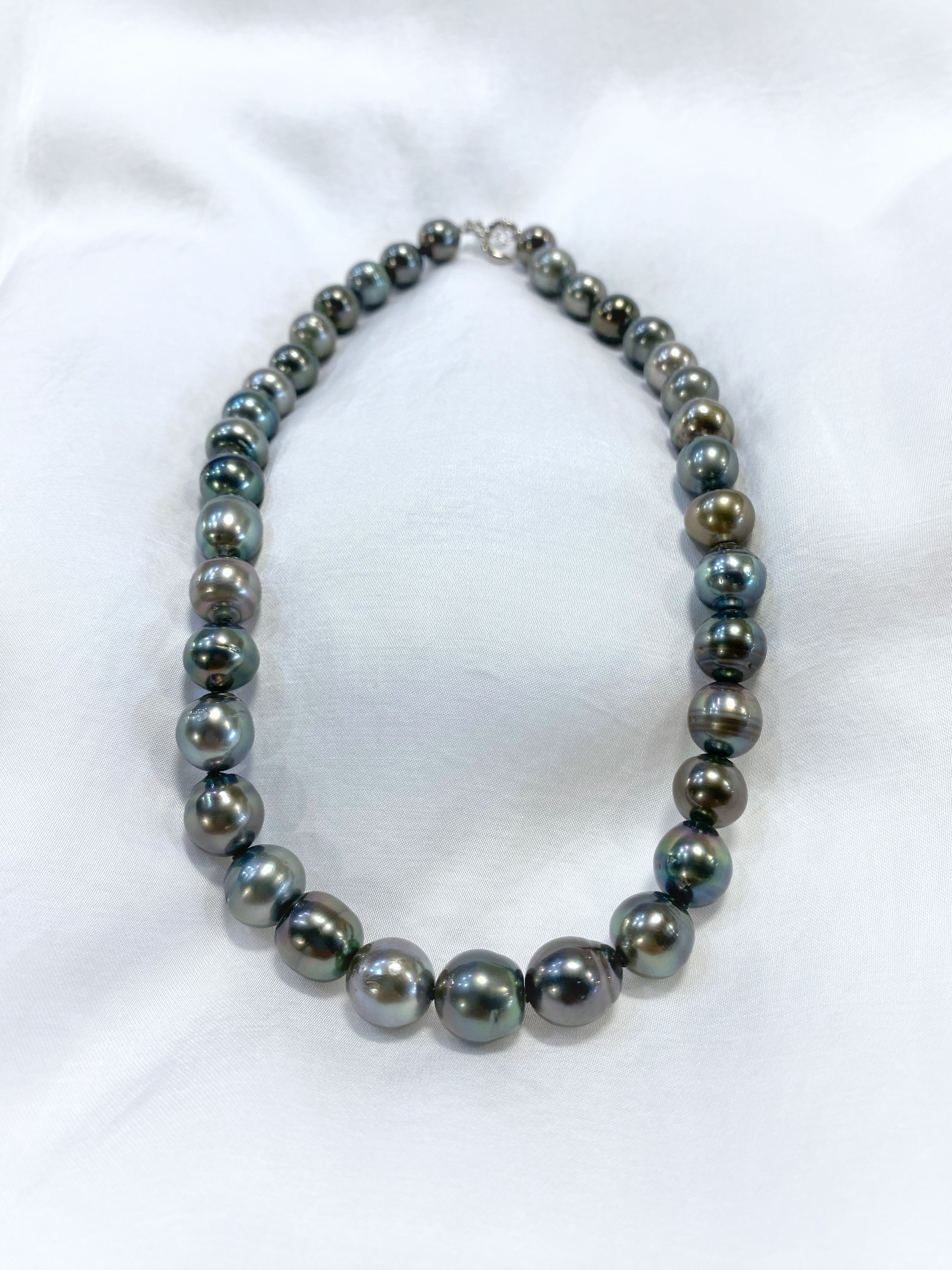 Men's Black Pearls Halo Necklace | Dower & Hall | Wolf & Badger