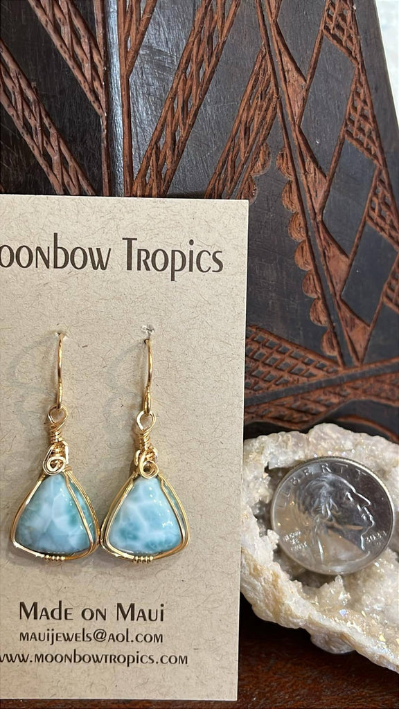 Larimar earrings - Moonbow Tropics