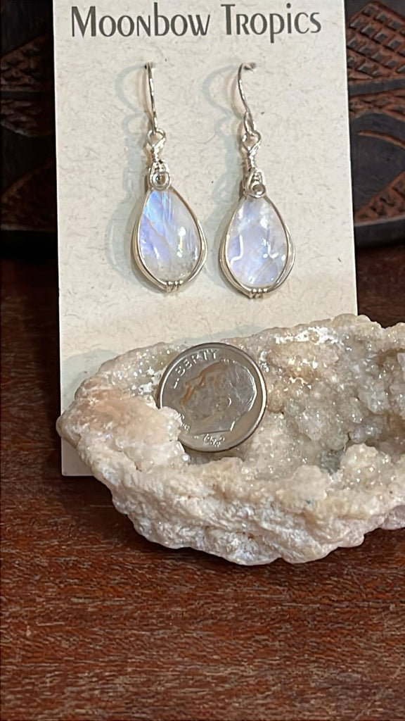 Rainbow Moonstone Earrings