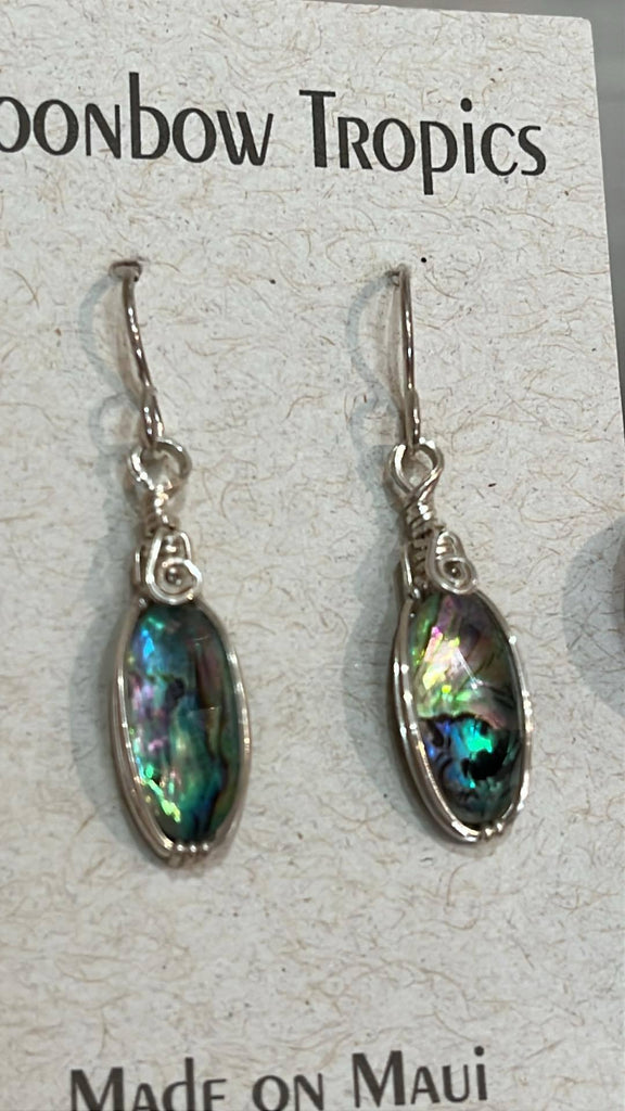 Abalone with faceted quartz earrings