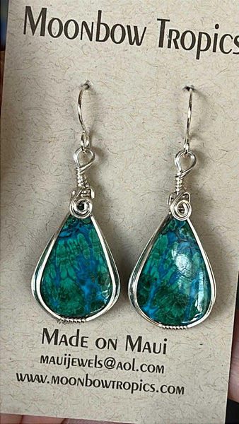 Azurite/Chrysocolla Earrings