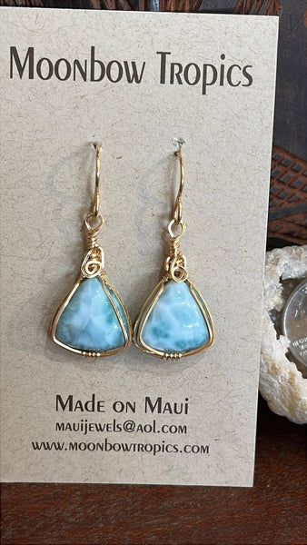 Larimar earrings - Moonbow Tropics
