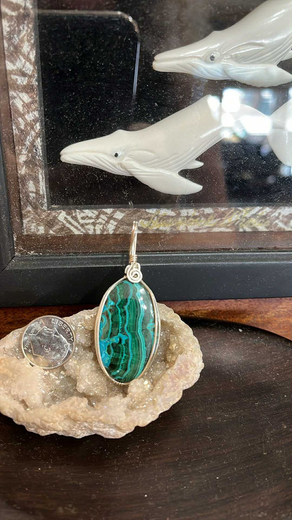 Chrysocolla and Malachite Pendant