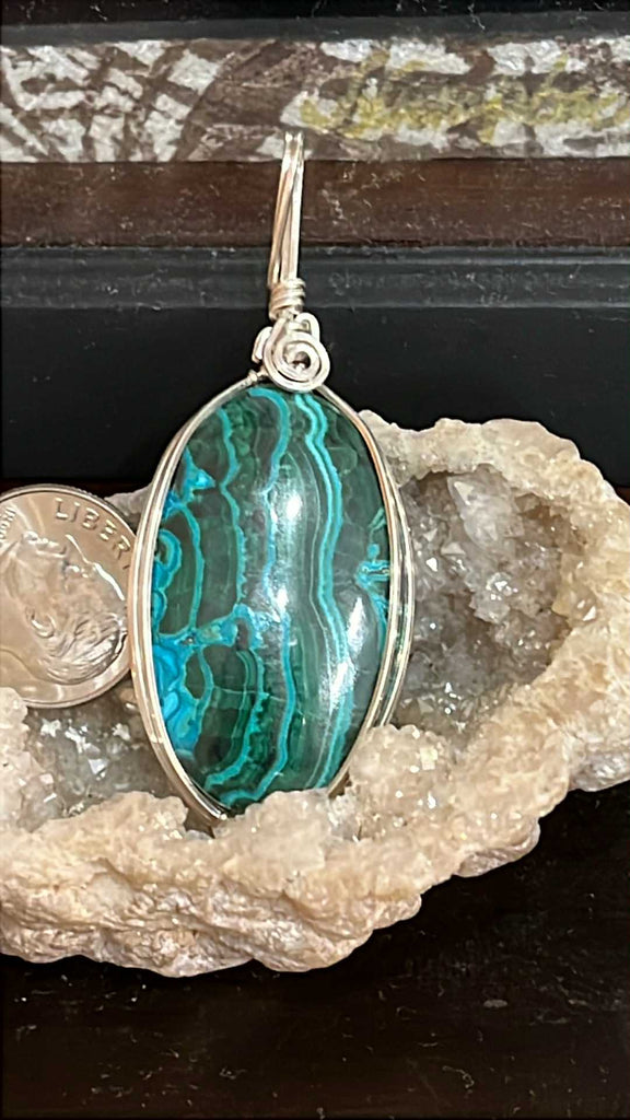 Chrysocolla and Malachite Pendant