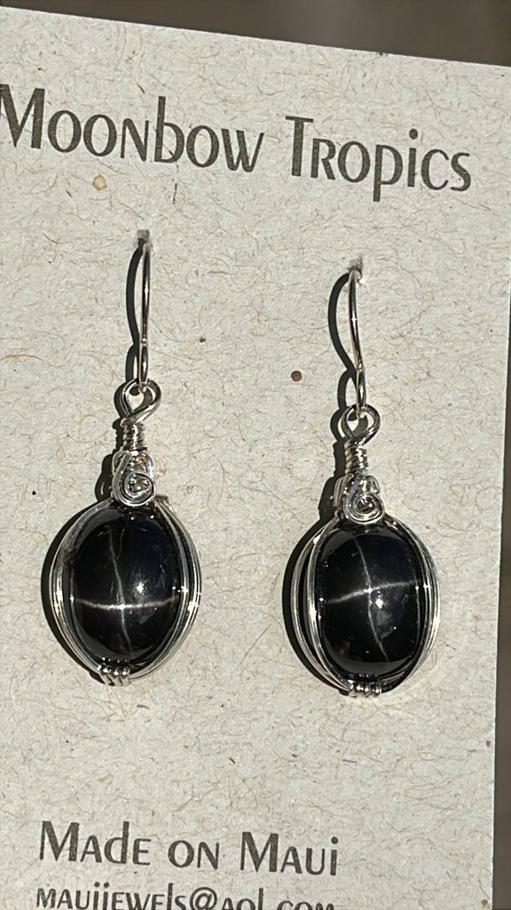 Black Star Dioptase Earrings