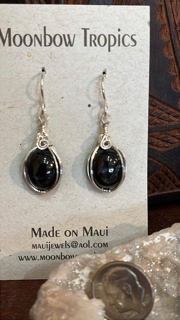 Black Star Dioptase Earrings