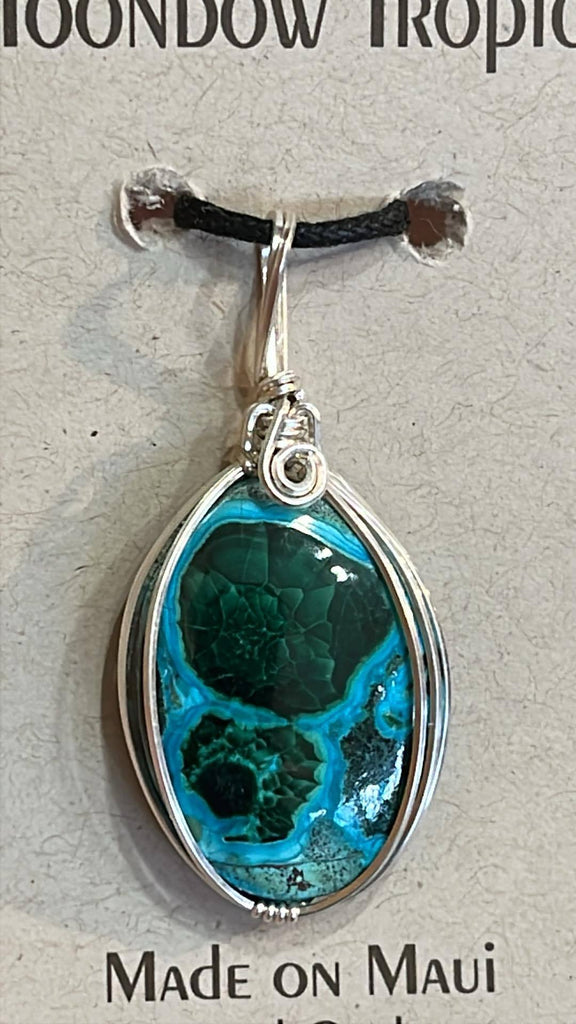 Chrysocolla and  Malachite Pendant