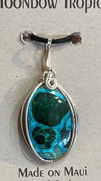 Chrysocolla and  Malachite Pendant
