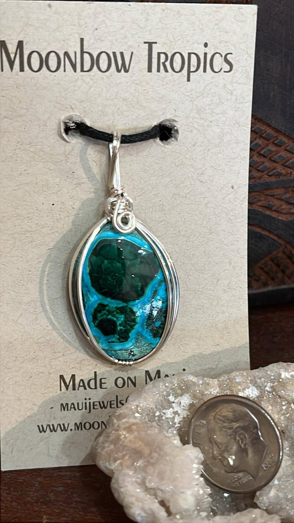 Chrysocolla and  Malachite Pendant