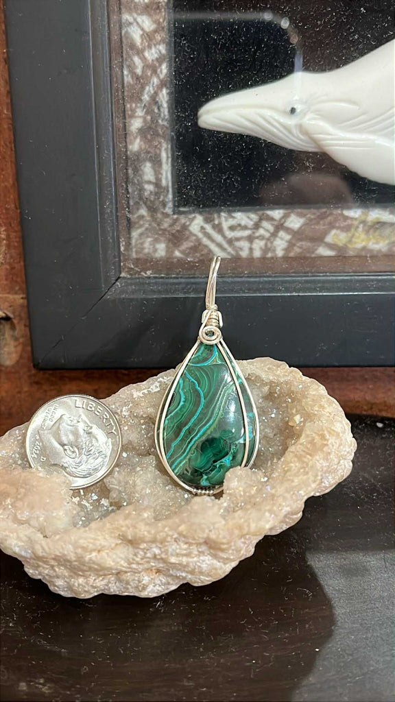 Chrysocolla and Malachite Pendant