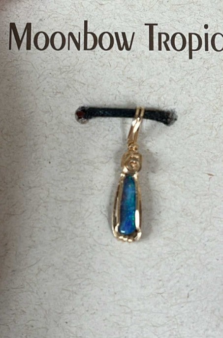 Mini Australian Opal Pendant - Moonbow Tropics