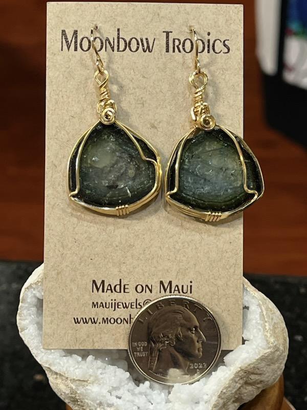 Green tourmaline earrings - Moonbow Tropics