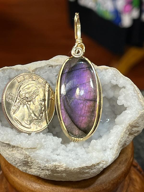 Pink and Purple Spectralite Pendant
