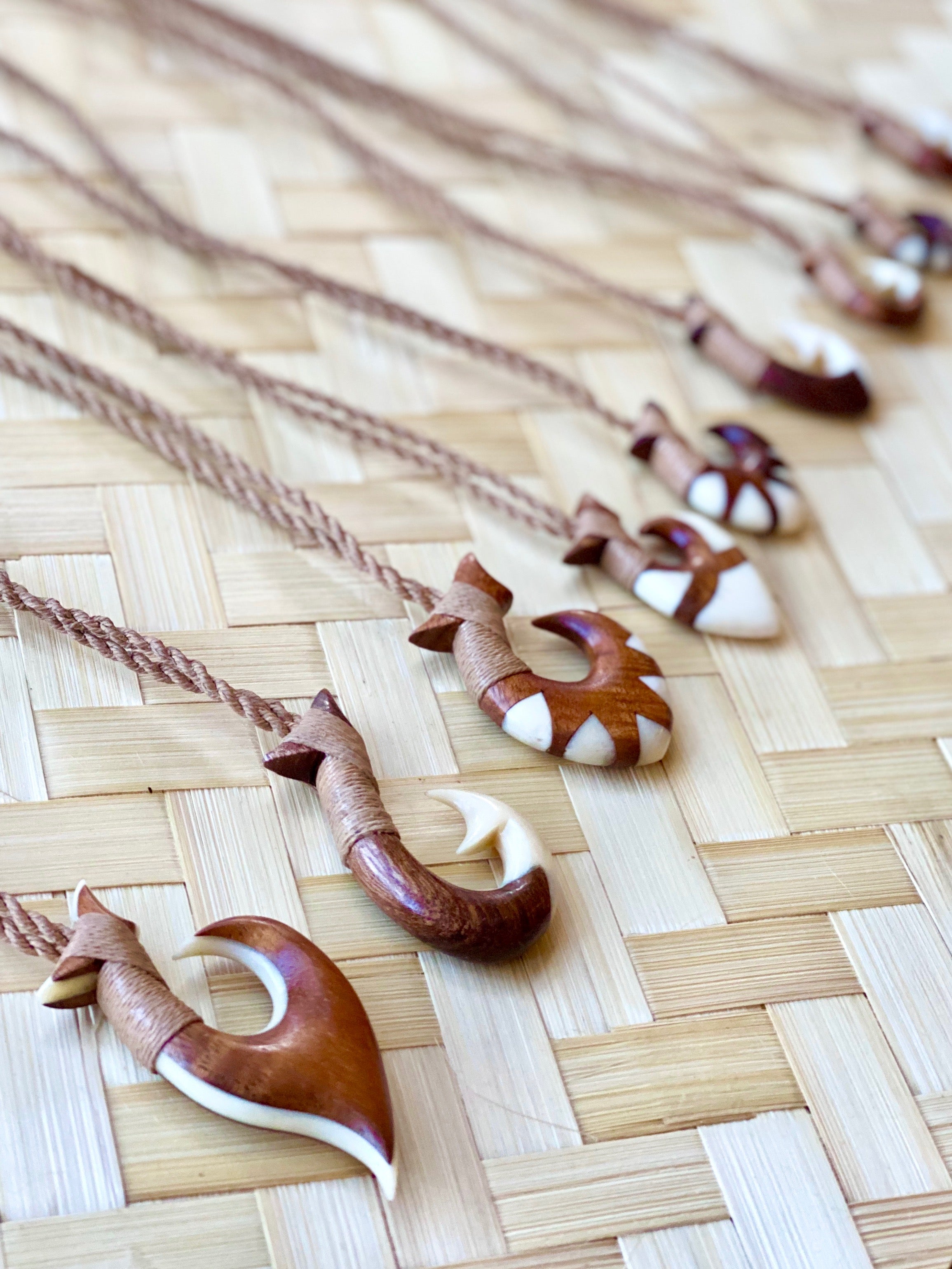 Koa Wood Fish Hook Necklace